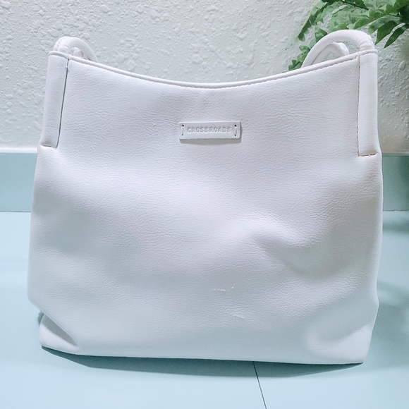 Vintage Crossroads Shoulder Bag White Purse - Picture 1 of 10